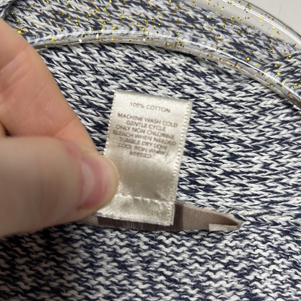 Loft Striped Color Block Open Front Knit Cardigan… - image 3